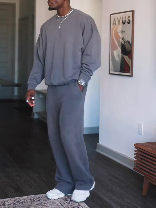Men’s Casual Crew Neck Sweatshirt & Pants Set