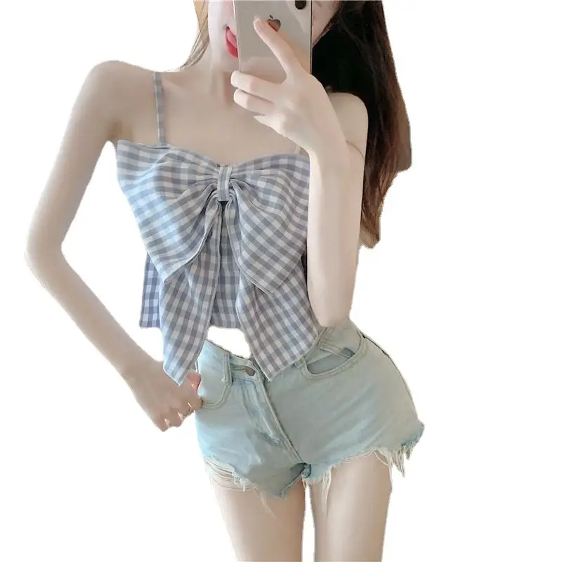 Bow Tie Blue And White Plaid Sling