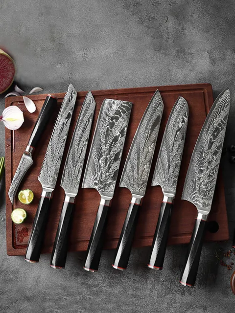 Damascus Steel Knife Chef's Set