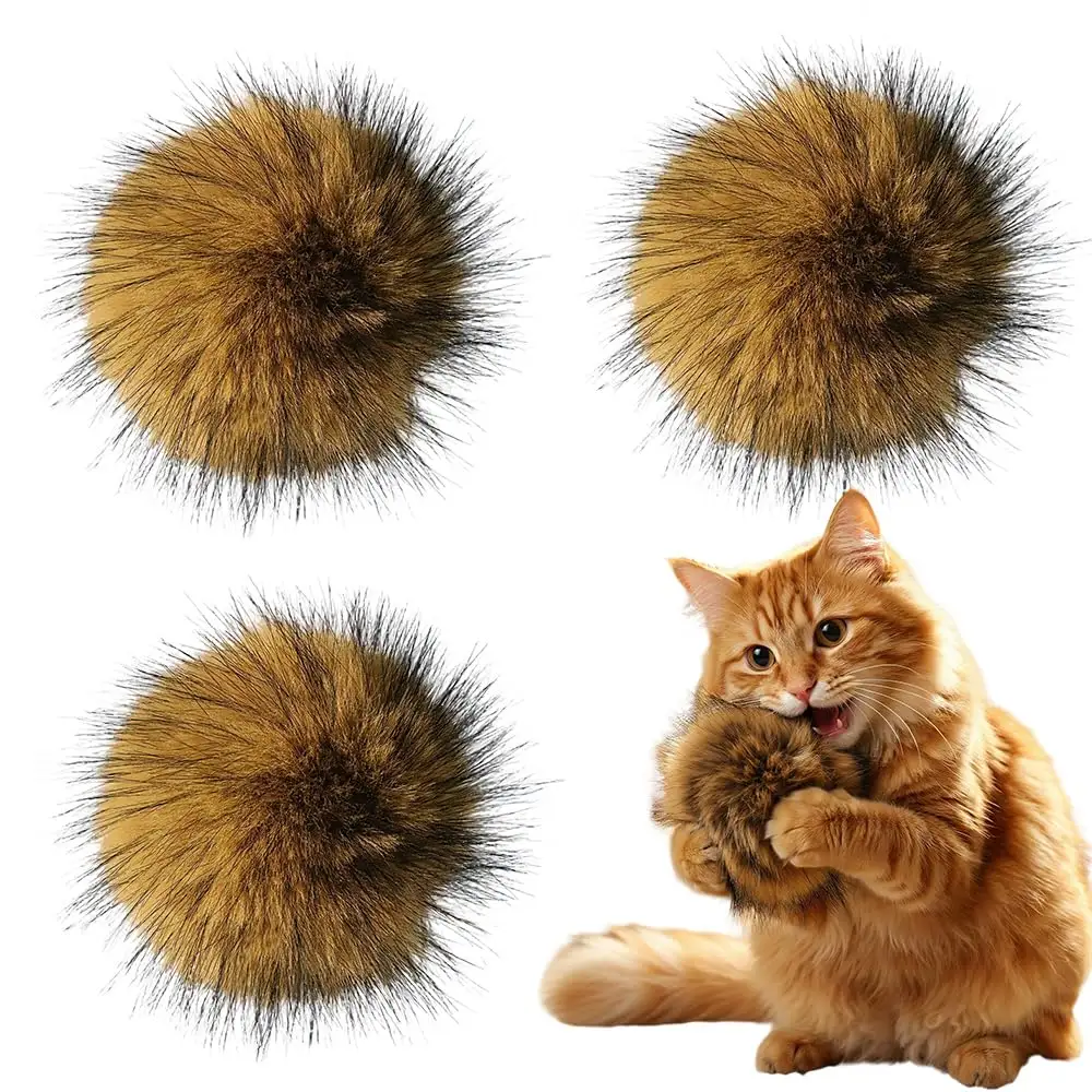 Cat Toy Faux Rabbit Fur Ball, Soft