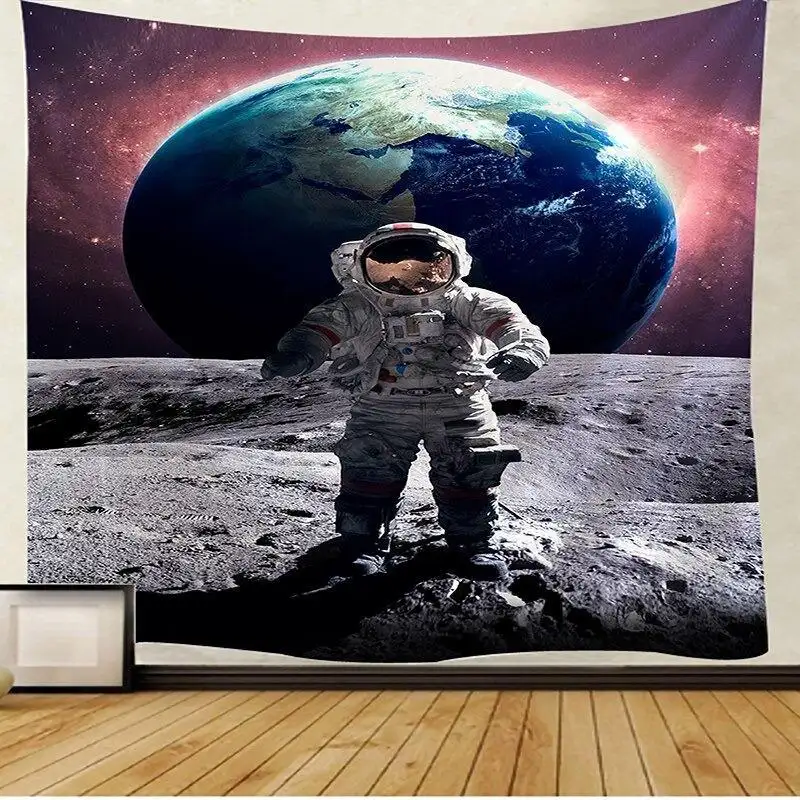 Cosmic Tapestry Astronaut Hanging Cloth Earth Art
