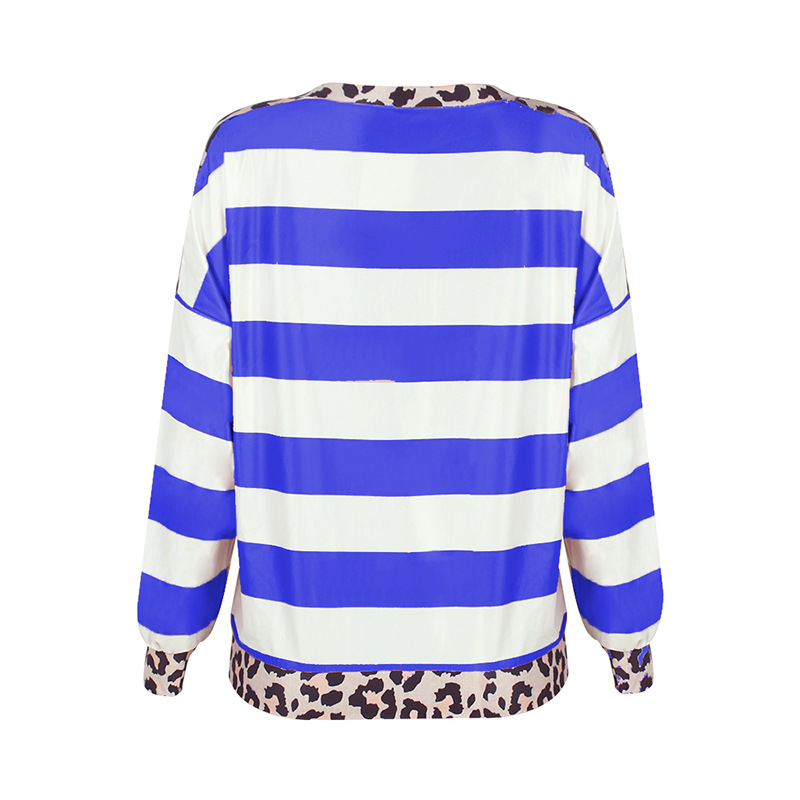 Title 12, Striped Printed Long Sleeve Loose Ladies Top