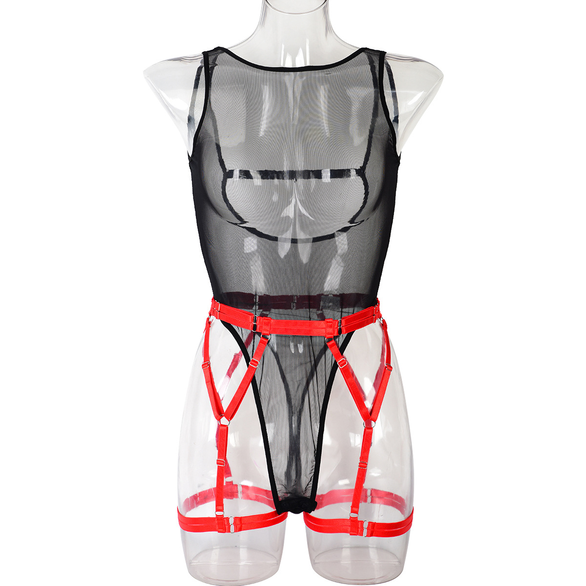 Title 7, Onepiece Mesh Underwear Color Matching Garter S...