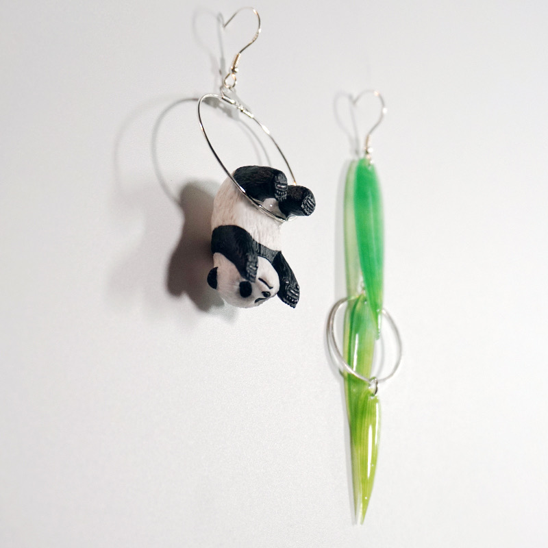 Title 4, Panda Bamboo Earrings Stay Cute Animal Playful