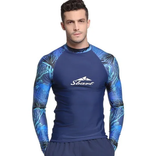 Men's Wetsuit Long sleeved Sunscreen Swimsuit Blue - Shop at LoveMi