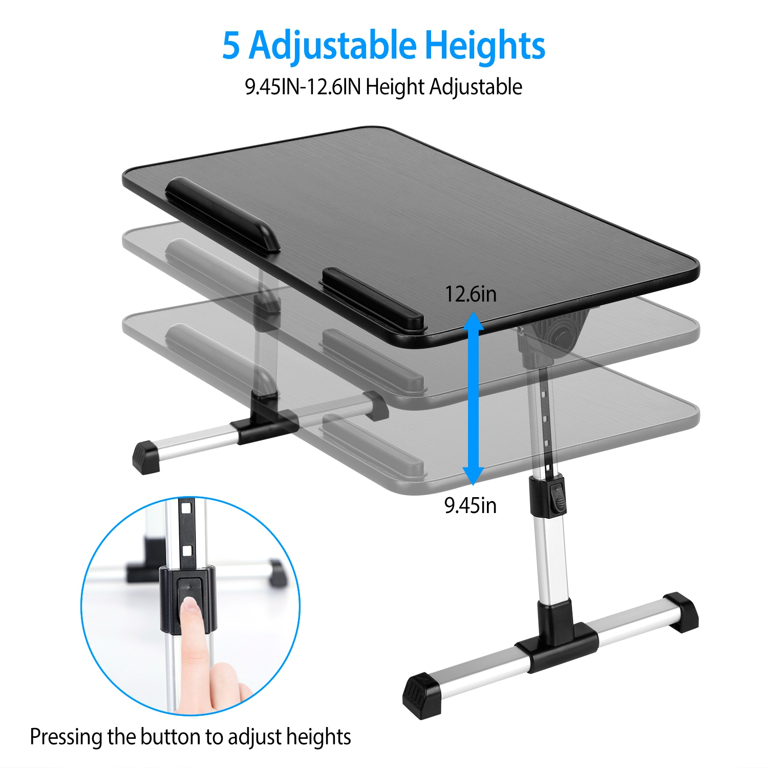 S-L Size Options -- 1Pc Foldable Laptop Stand Height Angle Adjust Notebook Bed Desk Breakfast Reading Table For Sofa Couch Floor Dormitory