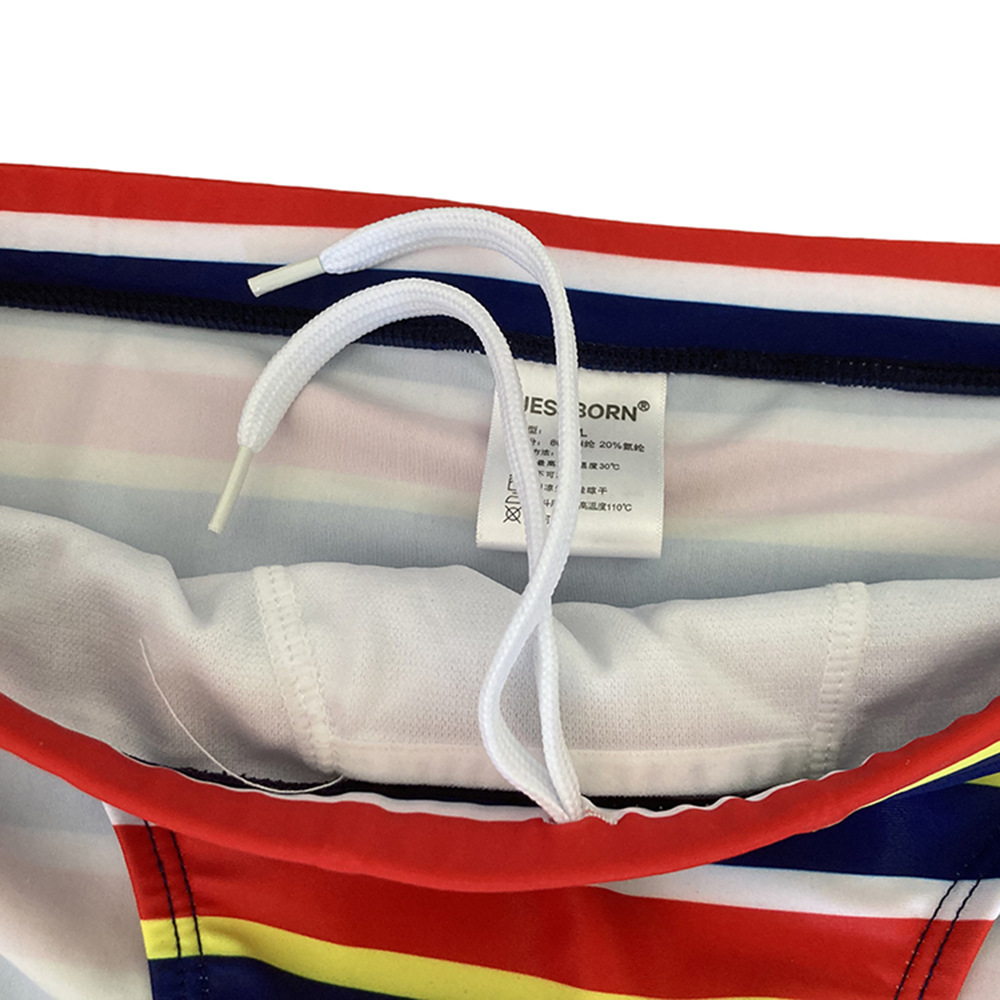 Striped Swimming Trunks Men's Sexy Low Waist Anti Embarrassment