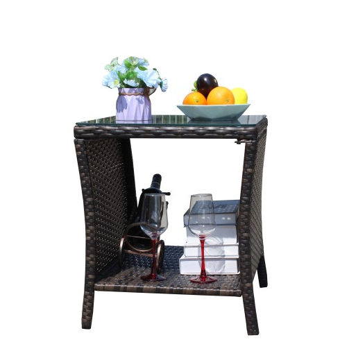 Outdoor Patio Furniture 1 Coffee Table With Clear Tempered Glass — foto 15
