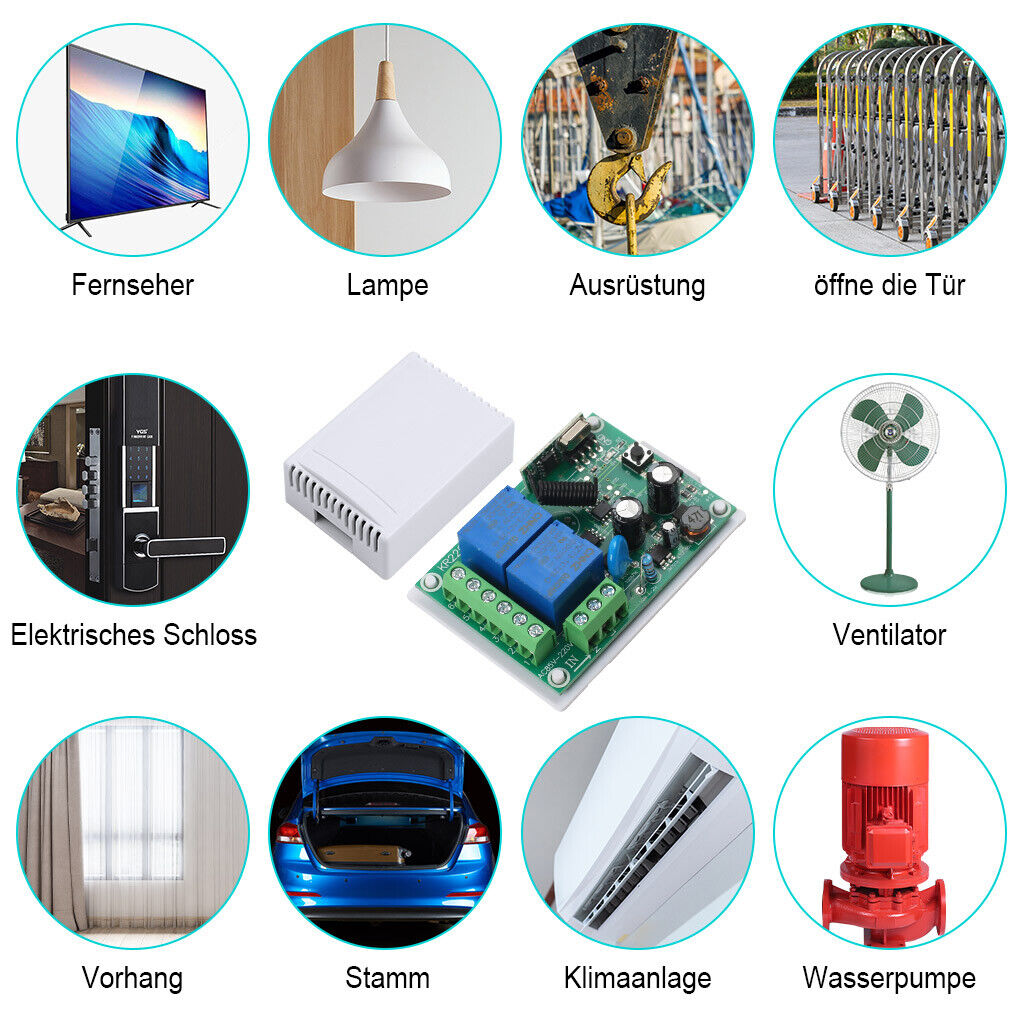 Garage Door Remote Control Relay Wireless Transmitter Receiver Kit 2 CH — image 7