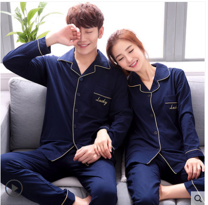 Title 7, Couple pajamas long sleeve pure cotton