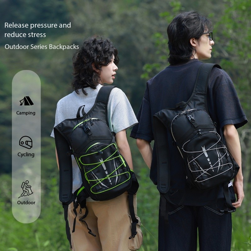 Lightweight Hydration Backpack, Breathable Mesh Cycling Backpack With Reflective Details For Trail Running, Mountain Biking, Outdoor Sports