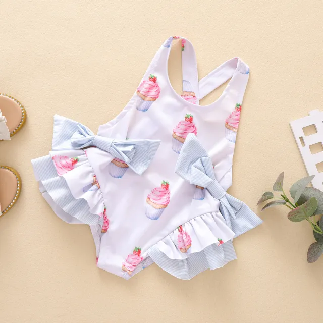 Children's Ruffled One piece Swimsuit White - Shop at LoveMi