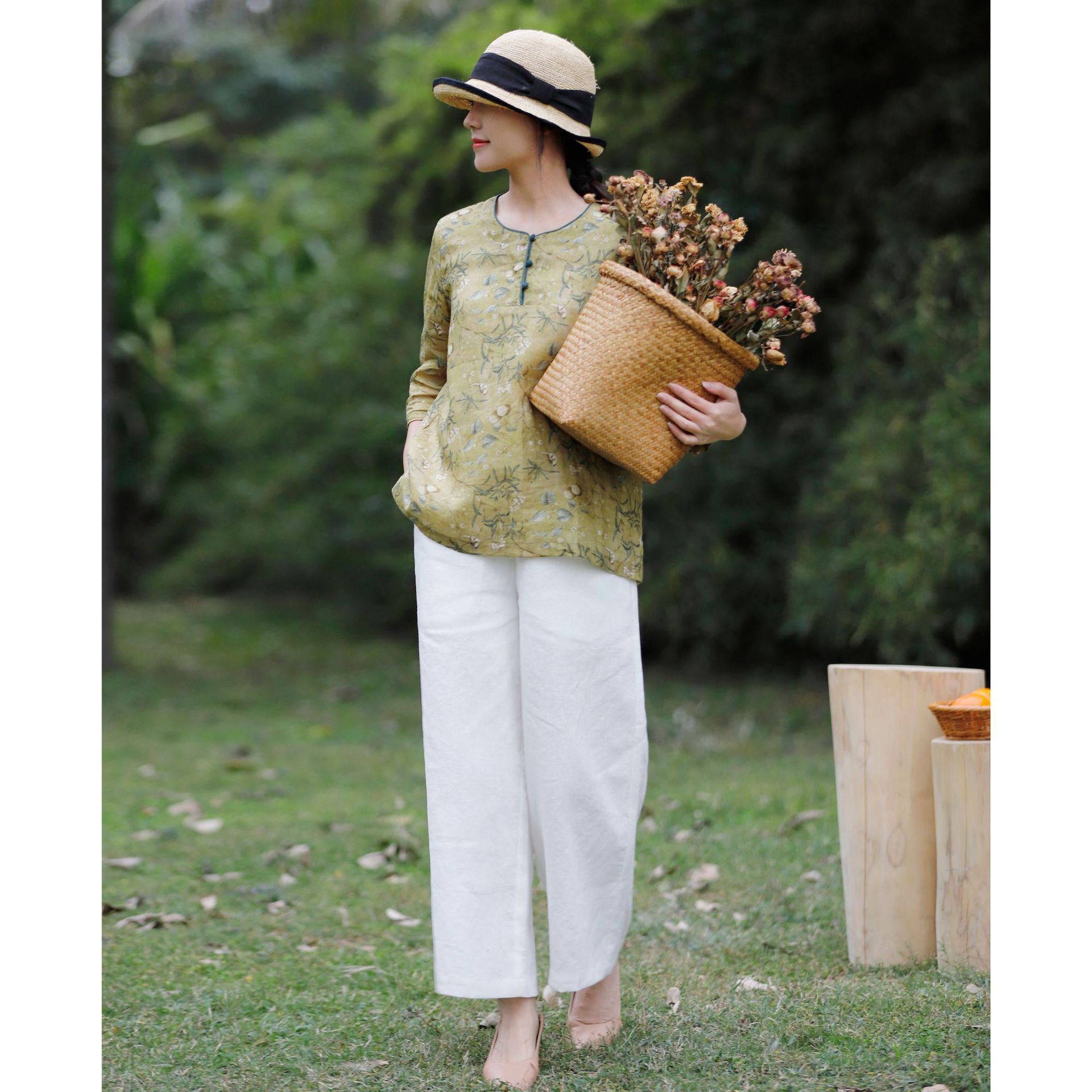 Retro Ladies Fashion Linen Top New Summer