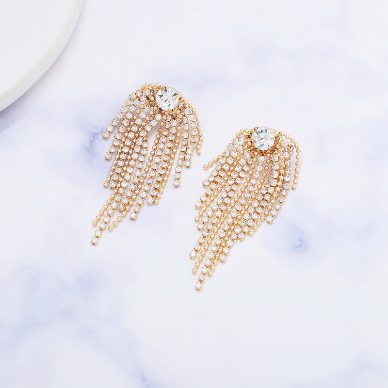 Title 4, Simple Geometric Alloy Long Tassel Earrings Inl...