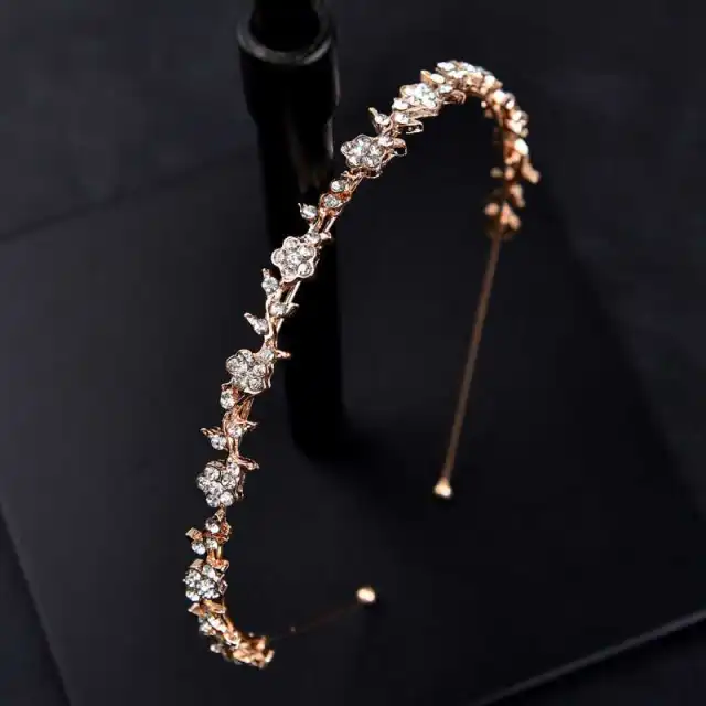 Alloy Small Flower Diamond Headband Gold - Shop at LoveMi
