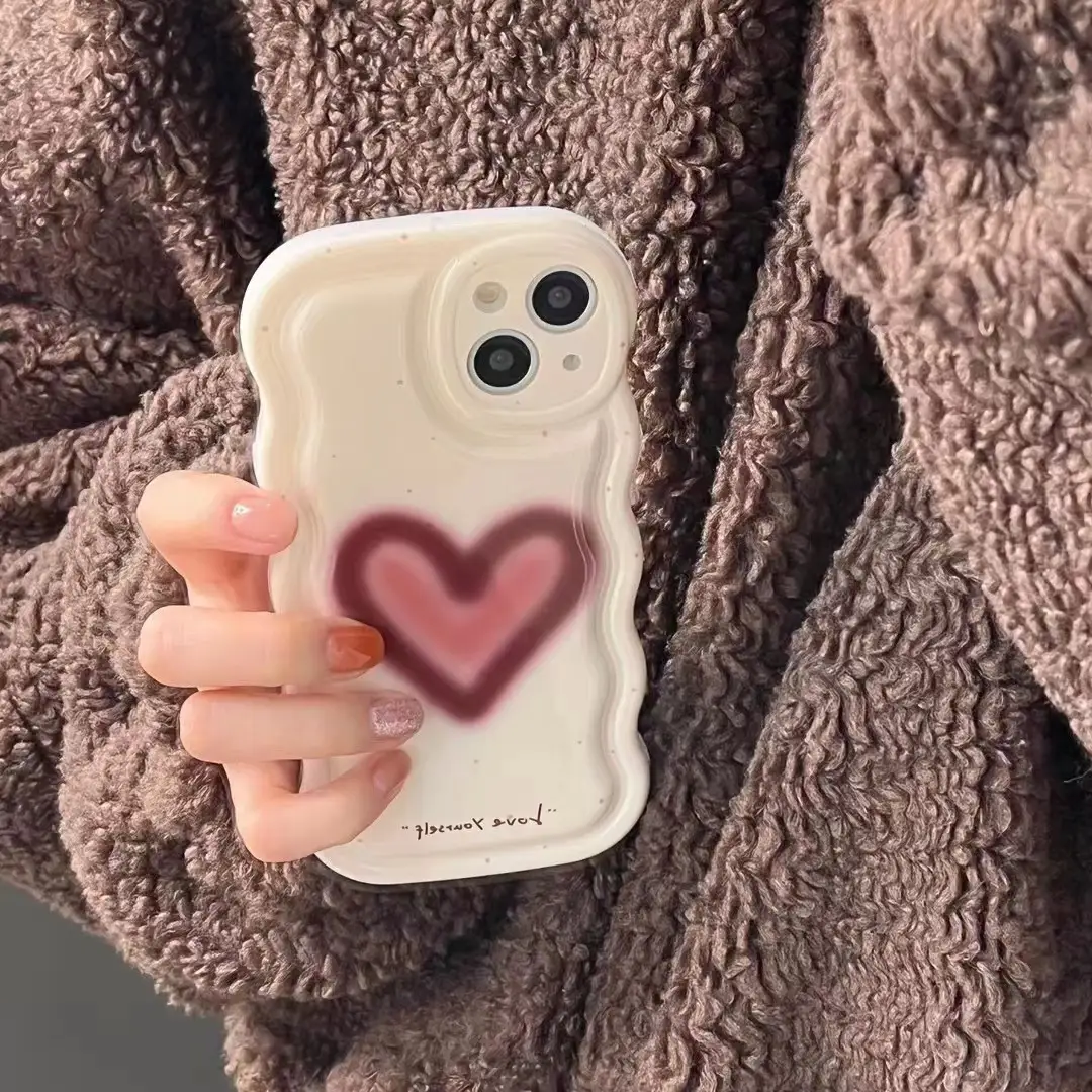Wine Red Love Wave Mobile Phone Case