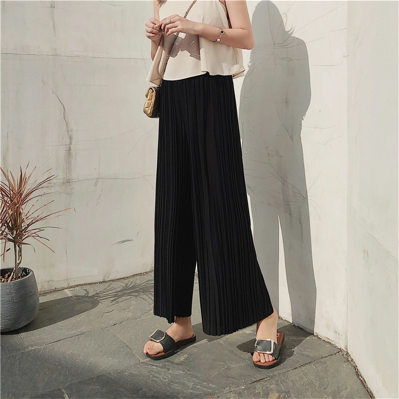 Title 5, High Pleated Chiffon Wide-leg Pants For Women I...