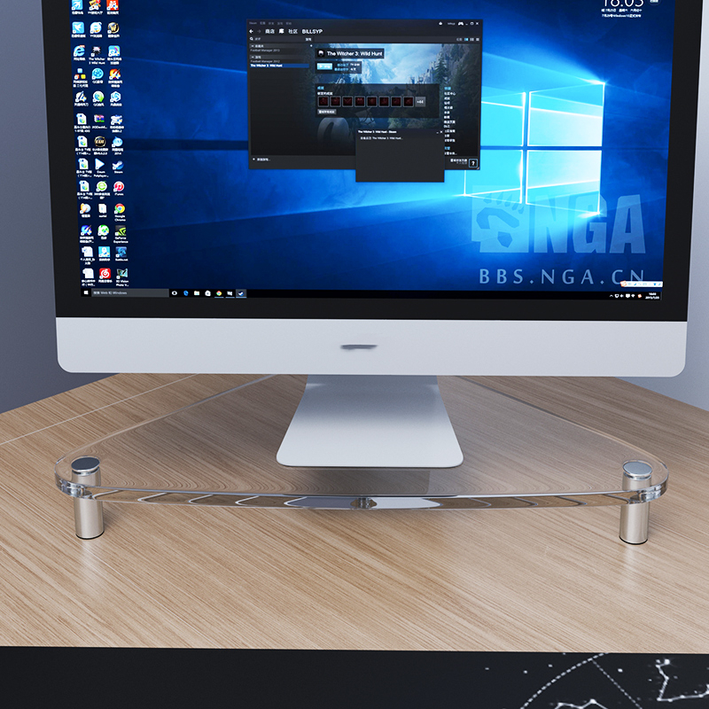 CrystaClear Pro Acrylic Monitor Stand: Ultimate Desk Upgrade | Shop Now on CyberRigStore.com