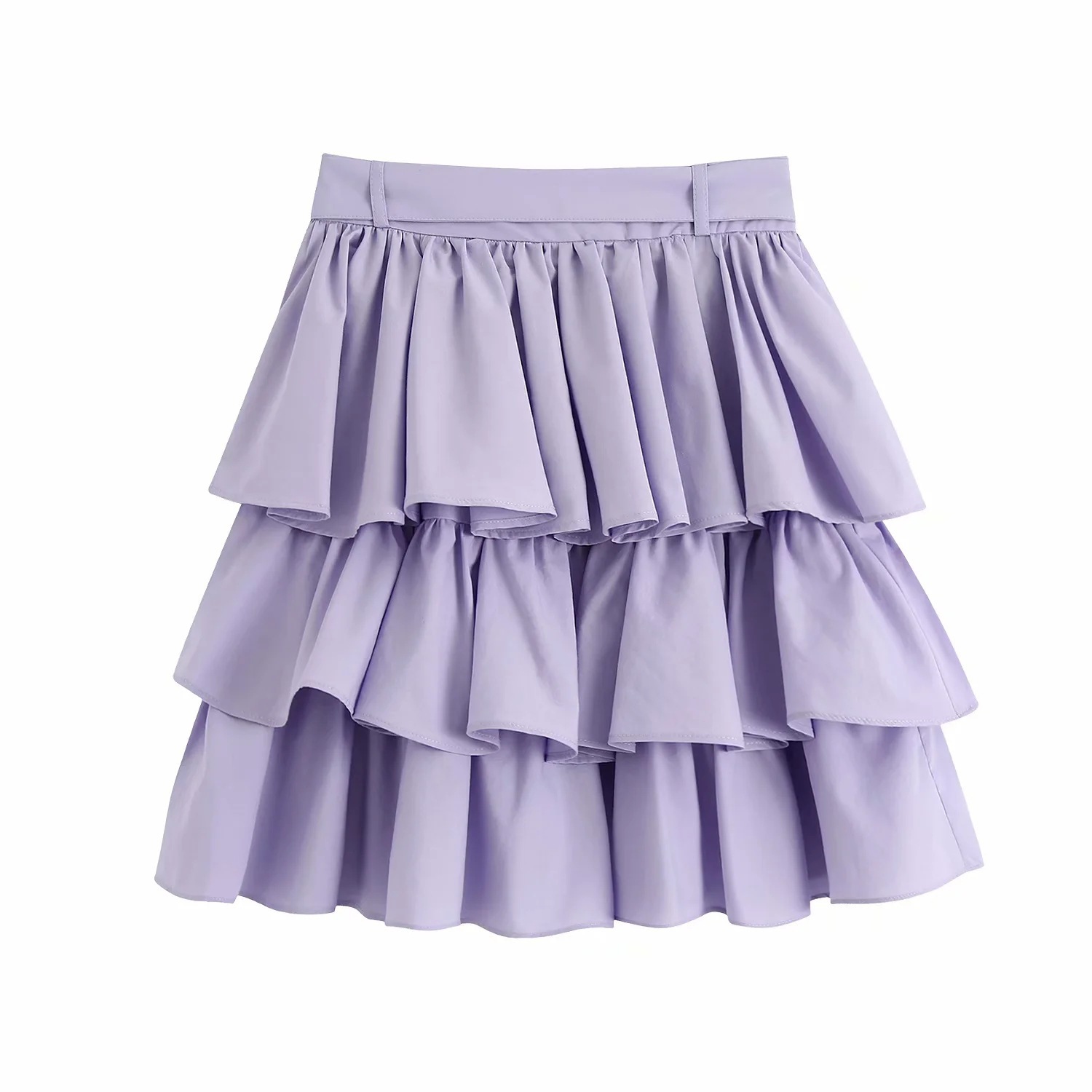 Title 2, Layered mini skirt with belt for a stylish and ...