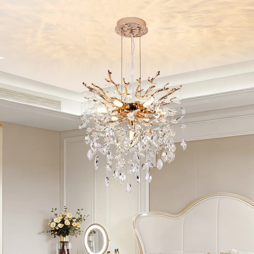 Modern Tree Branch Crystal Chandelier Luxury Gold