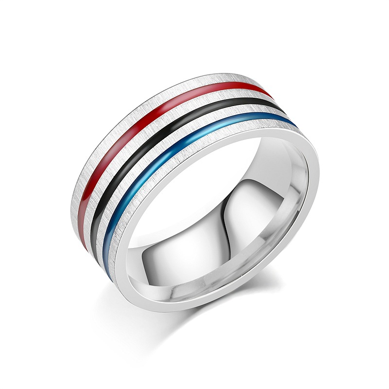 Title 1, Titanium Steel Ring Rainbow Drops Of Oil, a dur...