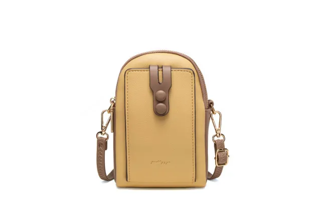 Mobile Phone Bag New Small Vertical Zipper Ladies Shoulder Bag Yellow - Shop at LoveMi