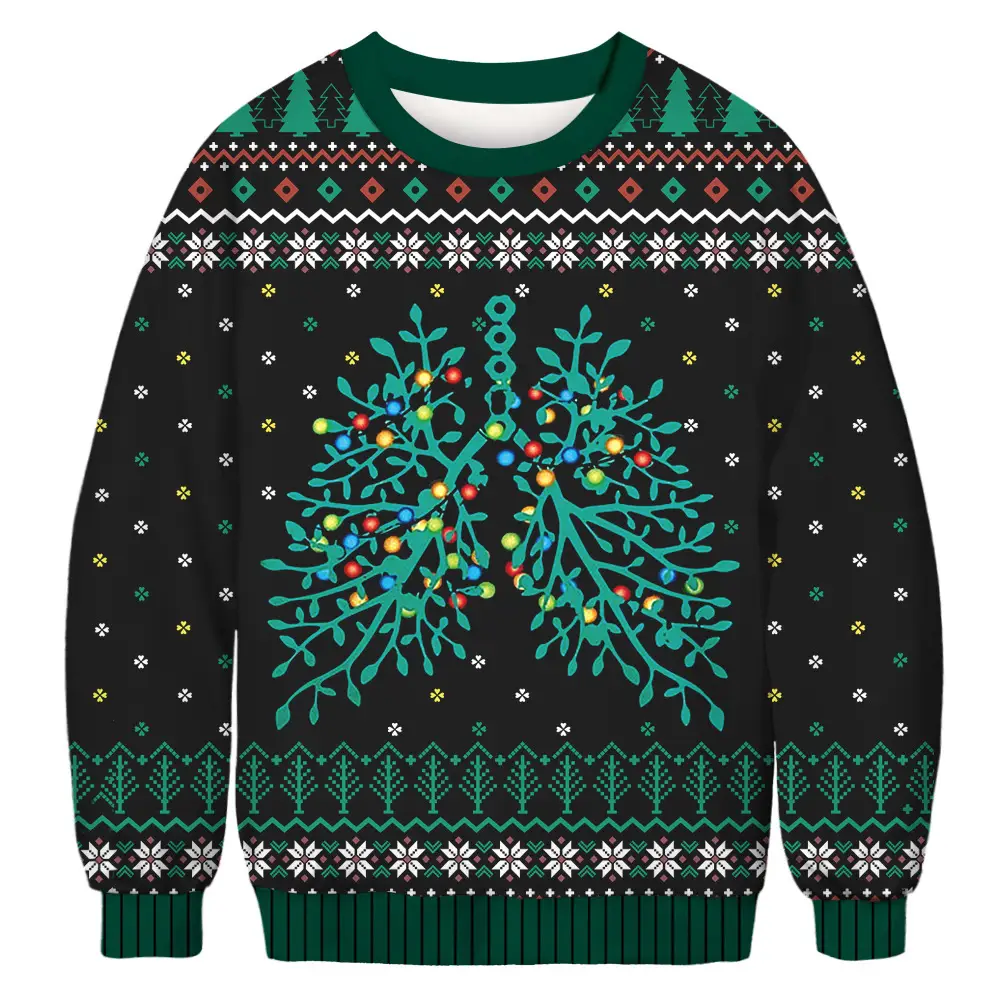 Digital Printing Women's Casual Tide Brand Round Neck Sweater Autumn Couple Pullover