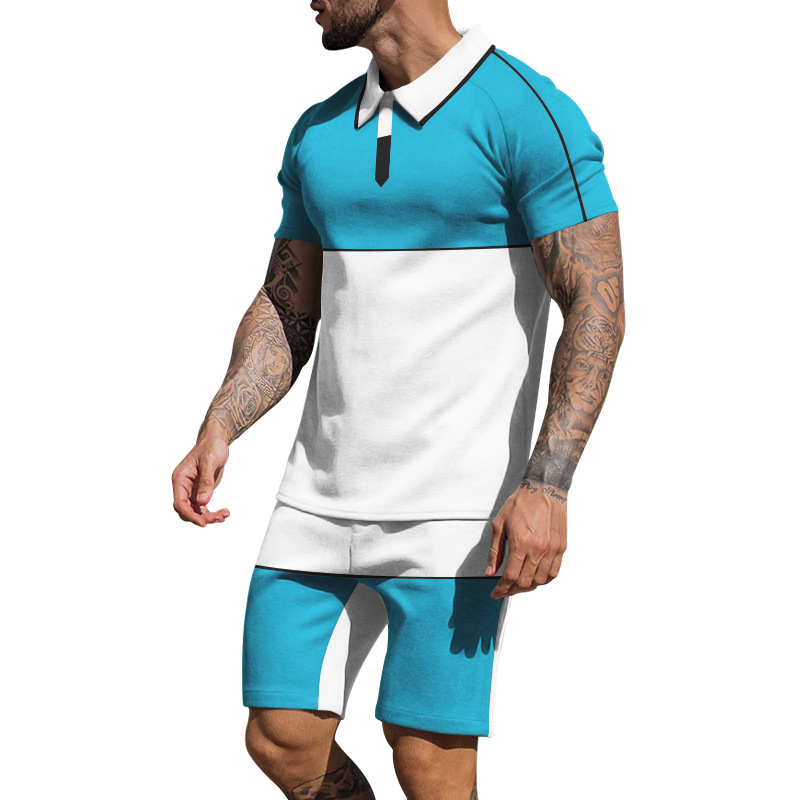 Title 7, Herren Sommer Sportset mit Colorblock Design. P...