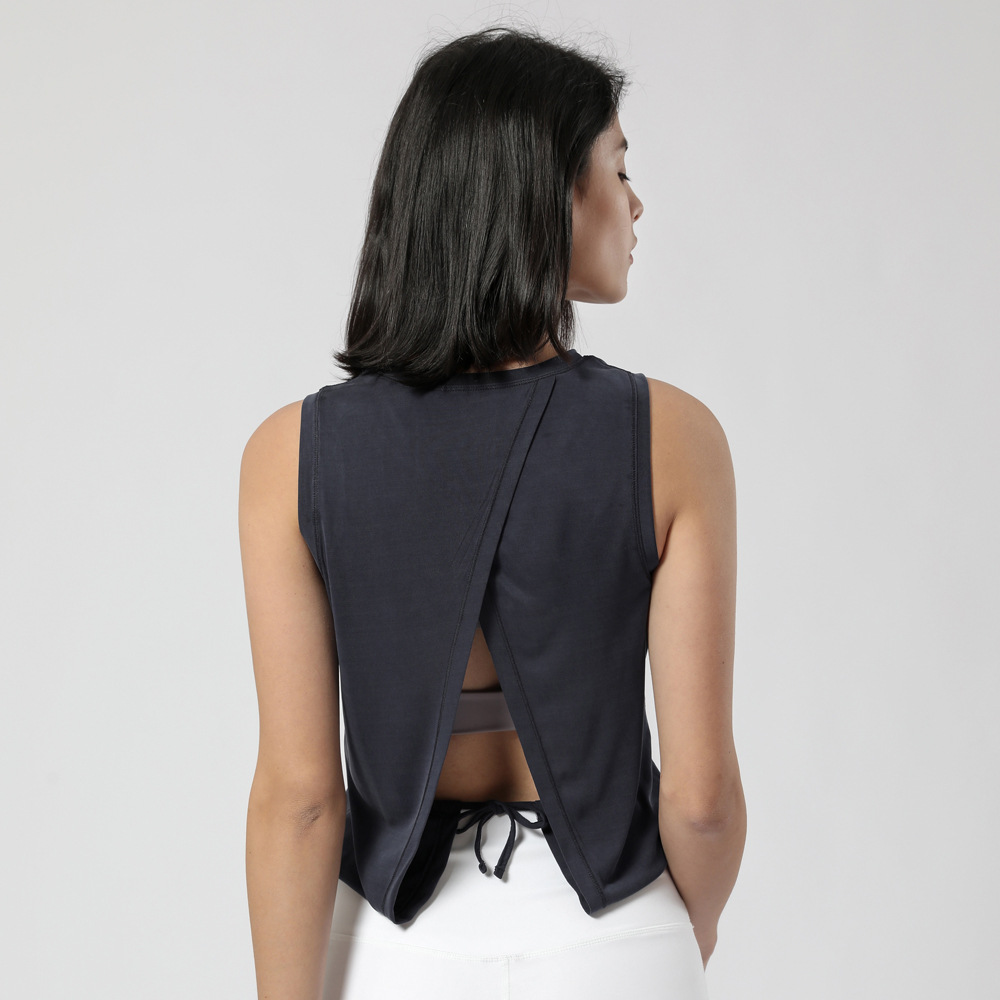 Back Split Running Fitness Loose Sports T-Shirt