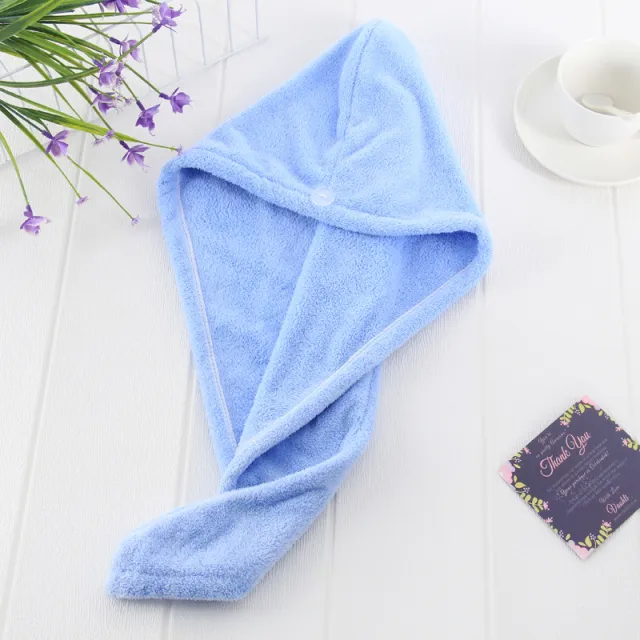 Magic Microfiber Hair Fast Drying Dryer Towel Blue - Shop at LoveMi