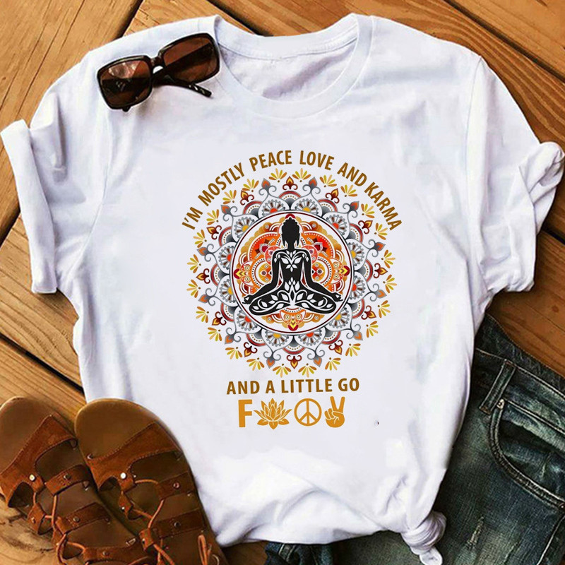 Title 5, Buddha Wheel Meditation Print Short Sleeve