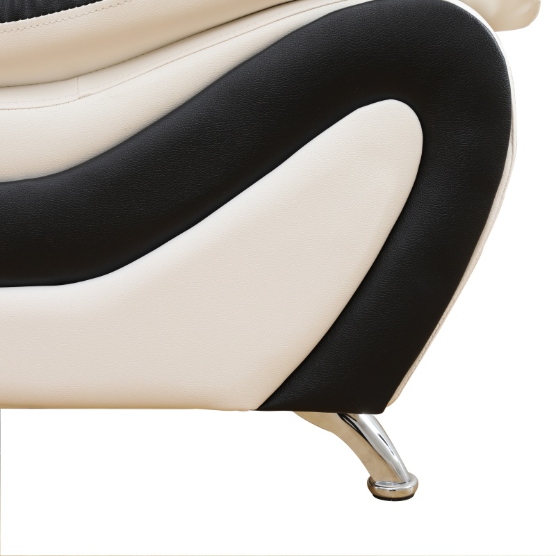 Pickup Only--Black & White Faux Leather 3-Piece Couch Living Room Sofa Set