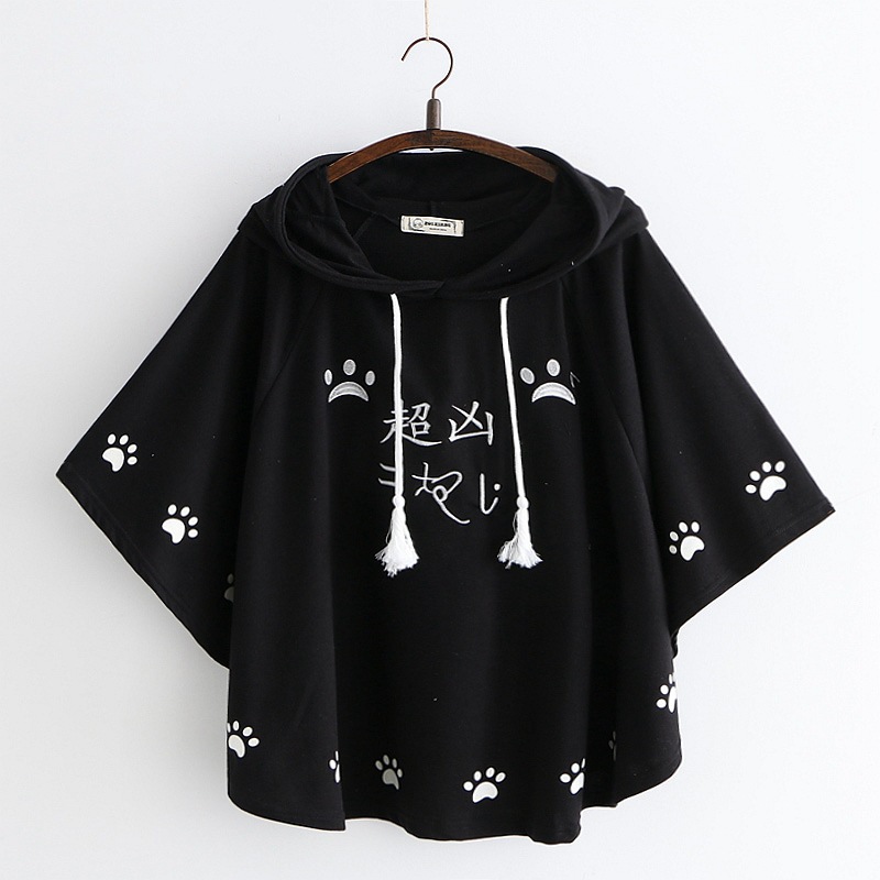 Title 3, Cartoon cat paw print cape shawl T-shirt