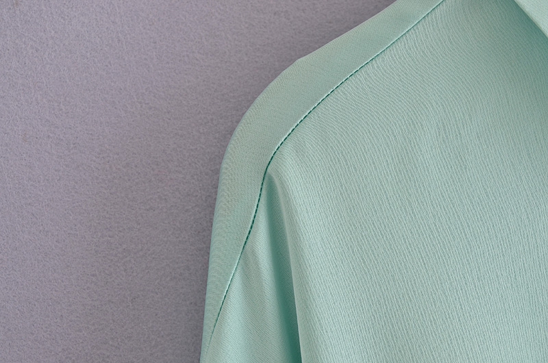 Summer Women's Fashion Silk Satin Texture Long-sleeved Loose Casual Shirt