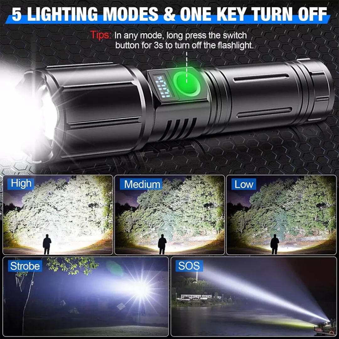 9900000LM Rechargeable LED Flashlight Super Bright Torch Tactical Lamp 26650 — image 7