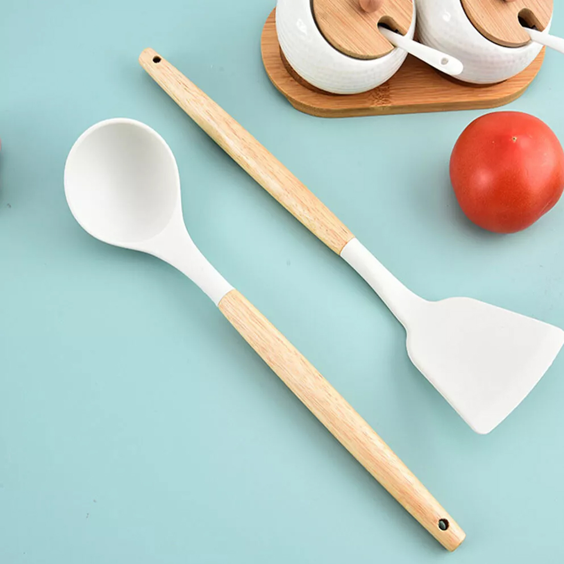 19pcs Set Non-Stick Silicone Kitchen Utensil Spatula Spoon Cooking Cookware Gift — image 2