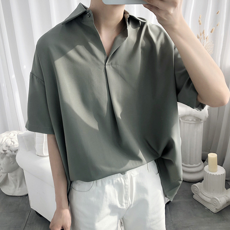 Short Sleeve Men's Loose Fashion T-Shirt Lazy Wind Shirt