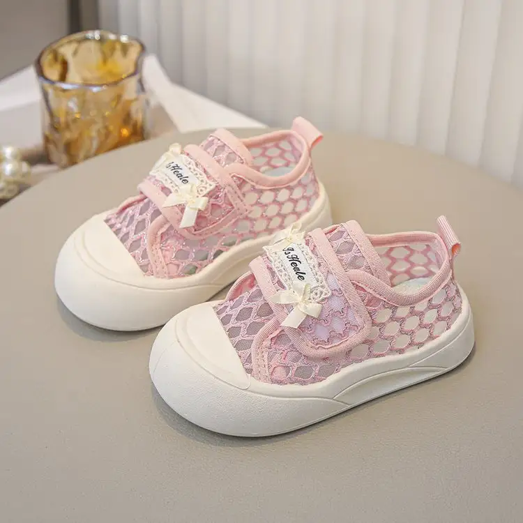 Children's Breathable Single Mesh Sports Shoes, Versatile And Fashionable Soft Soled Baby And Girl Walking Shoes