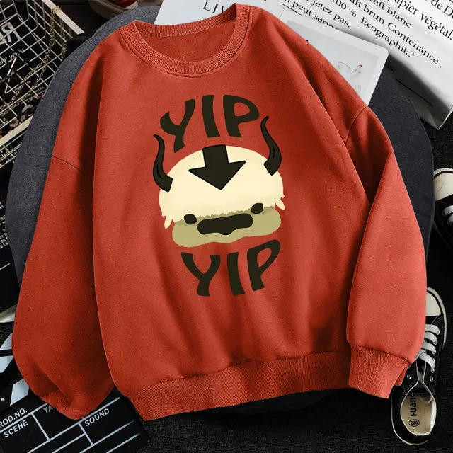 Cute Women's Round Neck Warm And Fleece Sweater - Brick Red