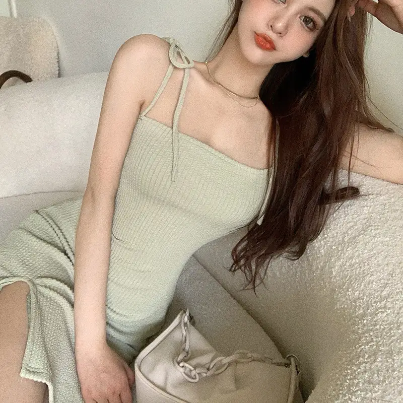 Women's French Retro Bottomed Buttock Split Skirt