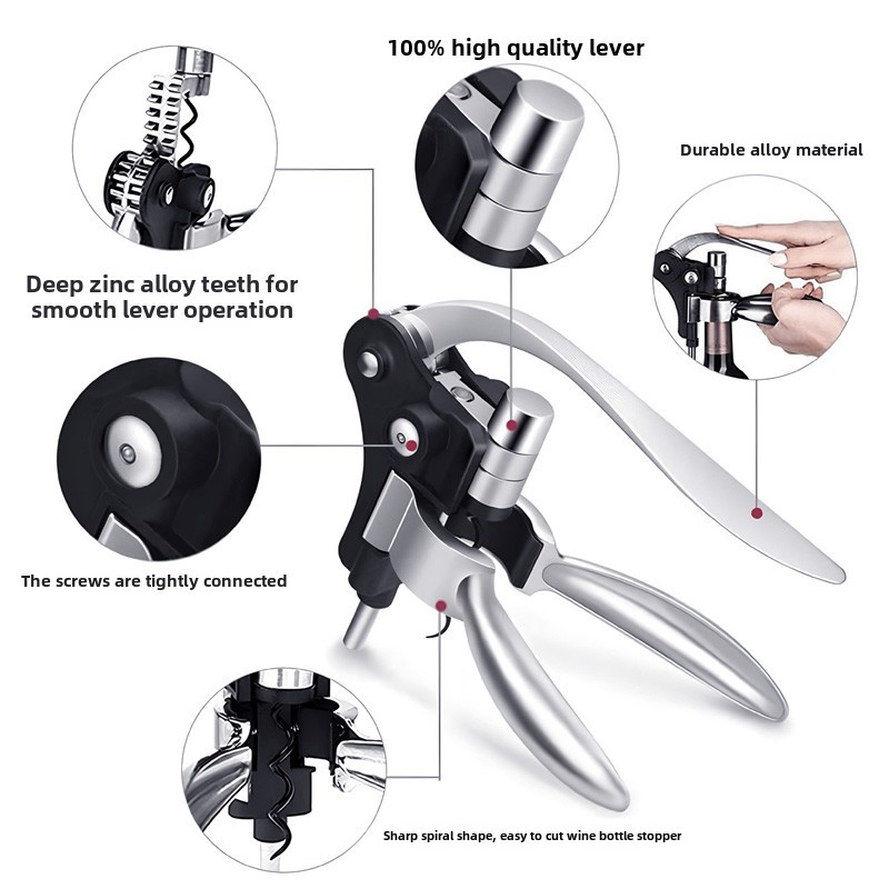 Professional Deluxe Lever Action Wine Bottle Rabbit Corkscrew Gift Bunny Opener — foto 8