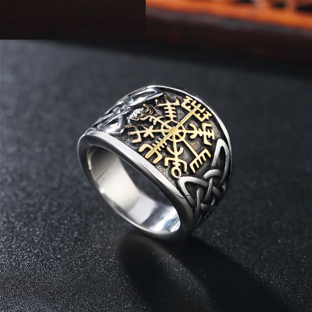 Title 2, Retro Heavy Metal Wikinger Herren Ring aus Tita...