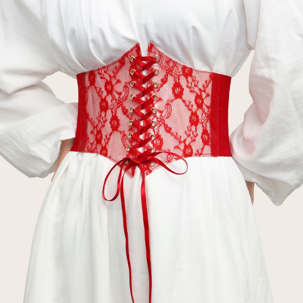 Versatile Dress Top Decorative Belt Red - Shop at LoveMi