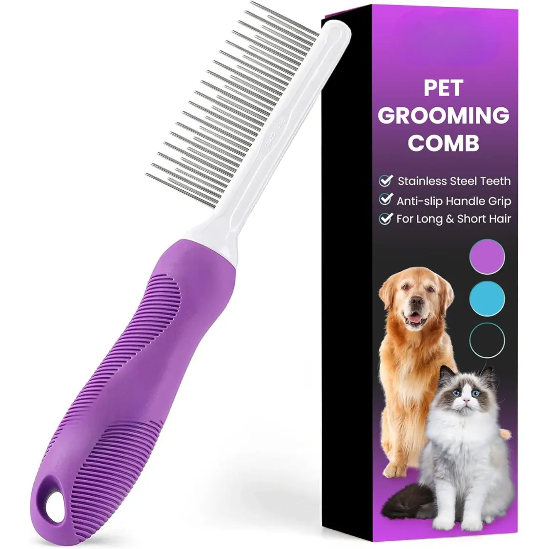 Pet Comb With Long Short Stainless Steel