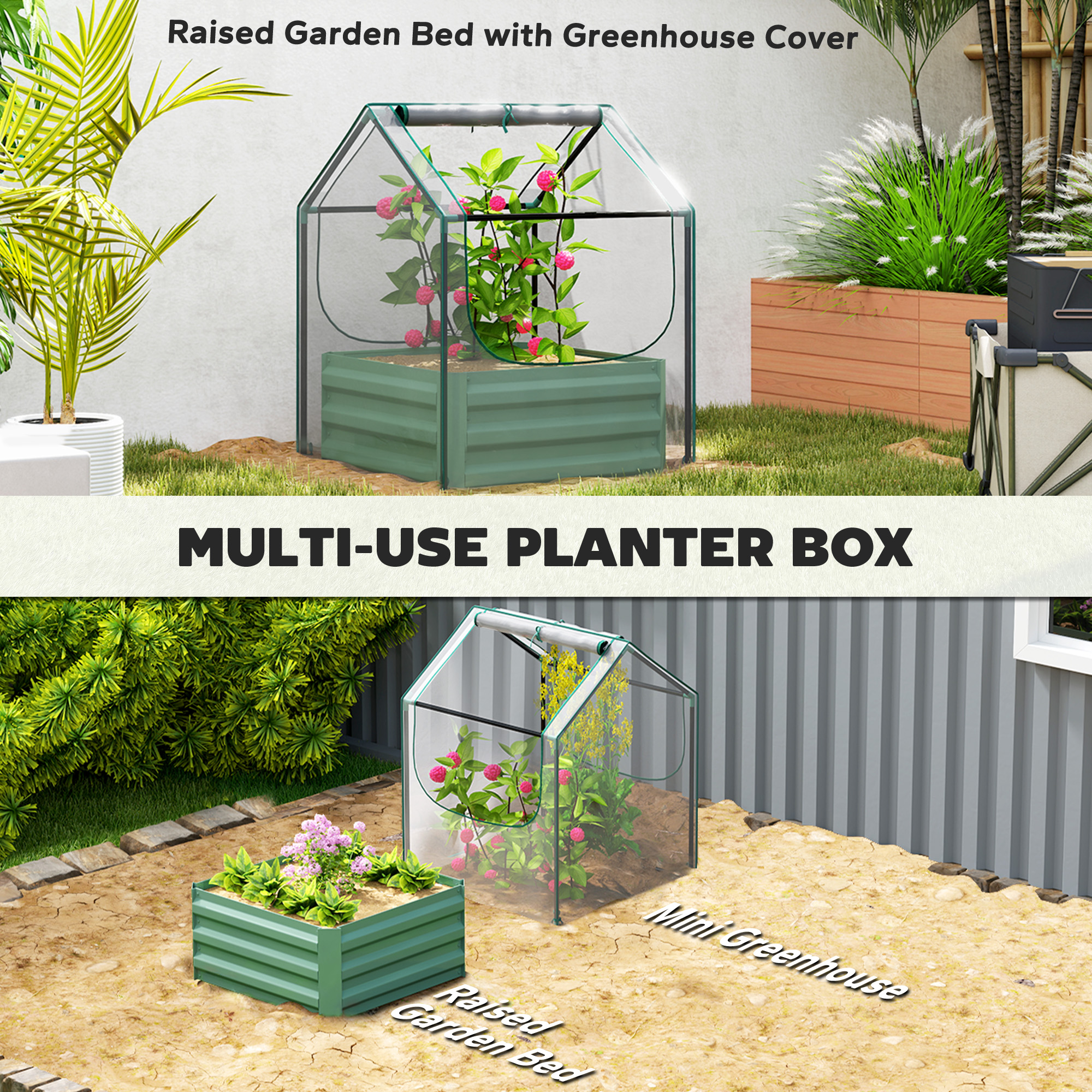 61 X 61cm Garden Planting Bed With Cover — image 4