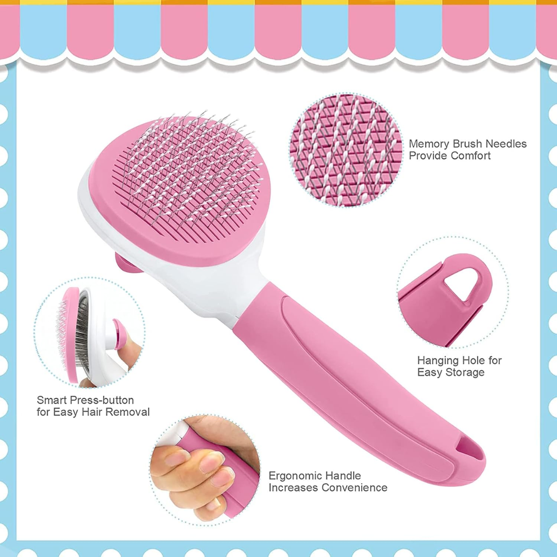 Brosse pour chat autonettoyante avec peigne métallique