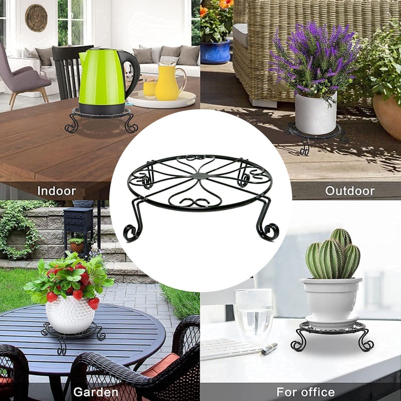 3pcs Indoor Metal Plant Stand Decorative Iron Flower Pot