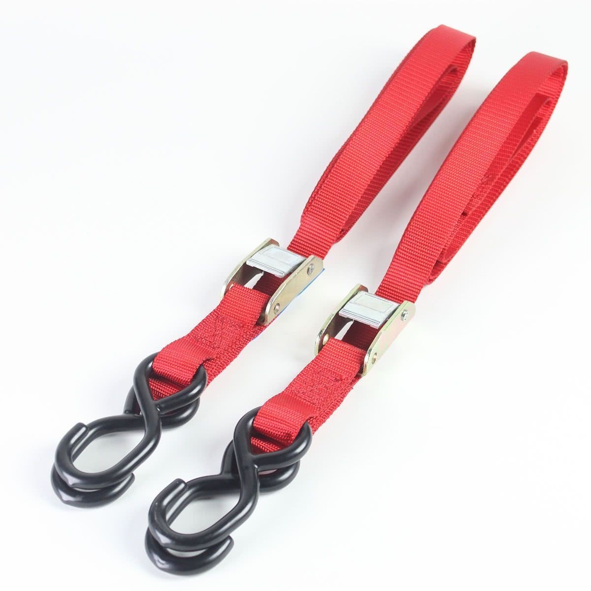 4X Motorcycle Tie Down Straps Auto Lock Transport Bike Van Trailer 1.8M X 25mm