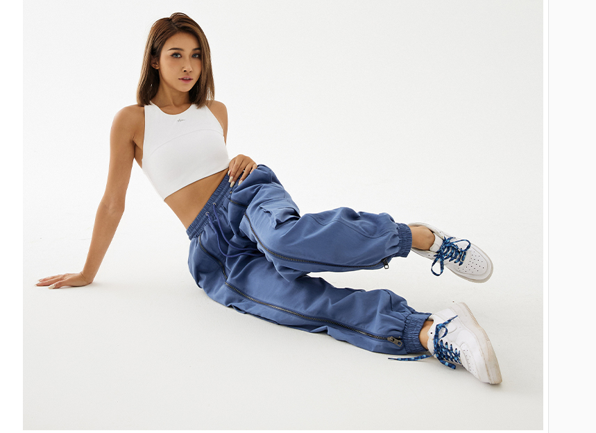 Loose Work Attire Foot Trousers Zipper Embellishment