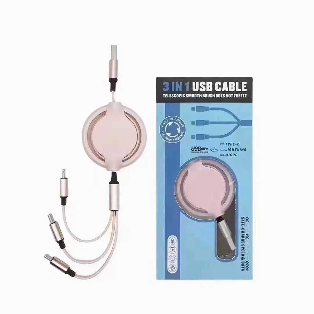 Three-in-one Mobile Phone Data Cable, Free Switching